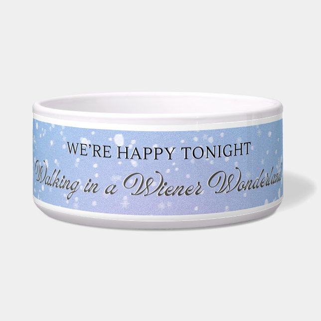 Winter Wienerland Kerstmis Pet Bowl Voerbakje (Voorkant)