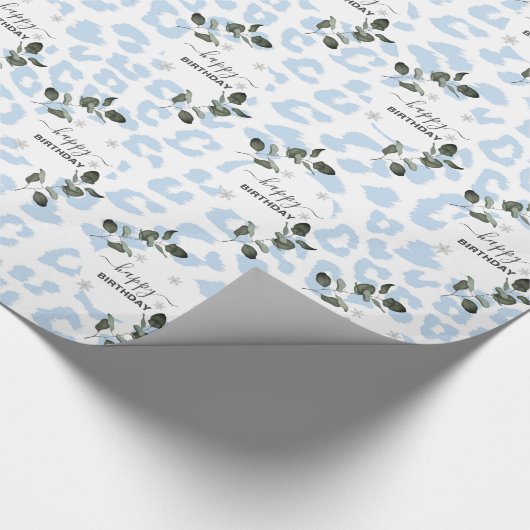 Winter Wild Glacier Leopard Cadeaupapier (Hoek)