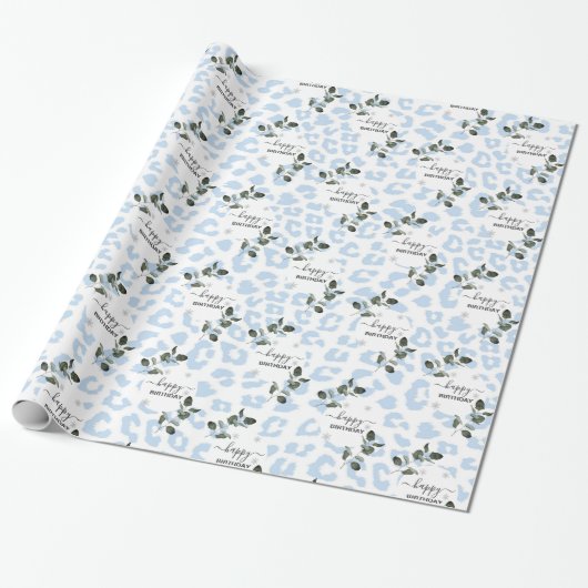 Winter Wild Glacier Leopard Cadeaupapier (Uitgerold)