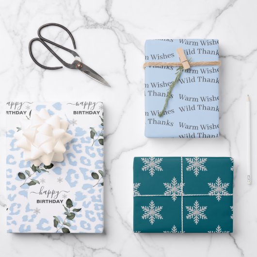 Winter Wild Glacier Leopard Inpakpapier Vel (Voorkant)