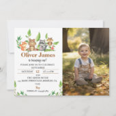 Winter Wild One Eerste Verjaardag Foto uitnodiging (Voorkant)