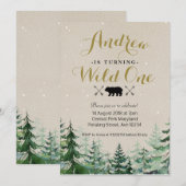 Winter Wild Uitnodiging één dag (Voorkant / Achterkant)