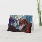 Winter Wildberry Unicorns Kerstmis Feestdagen Kaart (Voorkant)