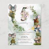 Winter Wilde Mice 5e verjaardag uitnodiging (Voorkant)