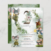 Winter Wilde Muizen 2e verjaardag Uitnodiging (Voorkant / Achterkant)