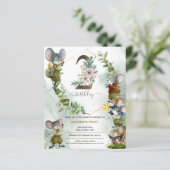 Winter Wilde Muizen 2e verjaardag Uitnodiging (Staand voorkant)