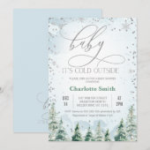 Winter Wilderness Baby Boy Baby shower Kaart (Voorkant / Achterkant)