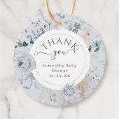 Winter Wildflower Elegant Boho Baby shower Bedankjes Labels (Voorkant)