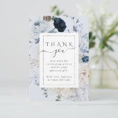 Winter Wildflower Elegant Boho Baby shower Bedankkaart (Staand voorkant)