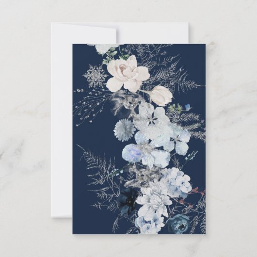 Winter Wildflower Elegant Boho Baby shower Bedankkaart (Achterkant)
