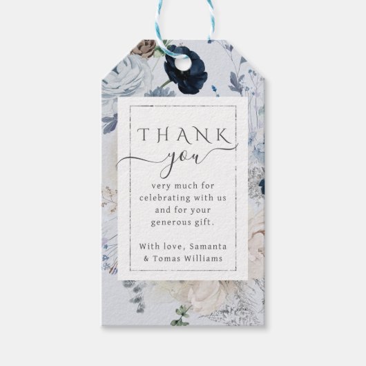 Winter Wildflower Elegant Boho Baby shower Cadeaulabel (Voorkant)