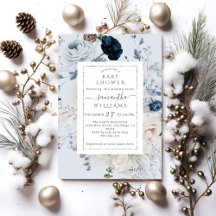 Winter Wildflower Elegant Boho Baby shower