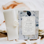 Winter Wildflower Elegant Boho Baby shower Kaart