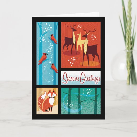 Winter Wildlife Holiday Cards Feestdagen Kaart (Voorkant)