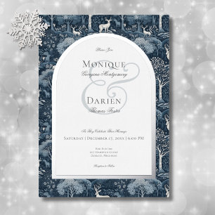 Winter William Morris Elegant Wedding Folie Uitnodiging
