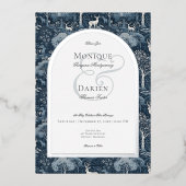  Winter William Morris Elegant Wedding Folie Uitnodiging (Voorkant)