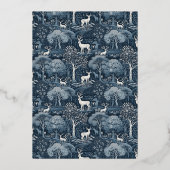  Winter William Morris Elegant Wedding Folie Uitnodiging (Achterkant)