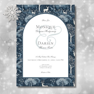 Winter William Morris Elegant Wedding Kaart