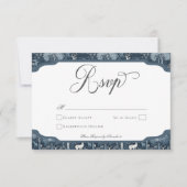  Winter William Morris Elegant Wedding RSVP Kaartje (Voorkant)