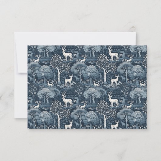  Winter William Morris Elegant Wedding RSVP Kaartje (Achterkant)