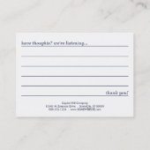 winter window commentaarkaart visitekaartje (Achterkant)