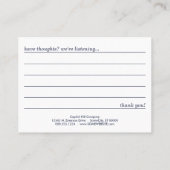 winter window commentaarkaart visitekaartje (Achterkant)