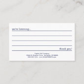 winter window commentaarkaart visitekaartje (Achterkant)