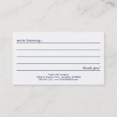 winter window commentaarkaart visitekaartje (Achterkant)