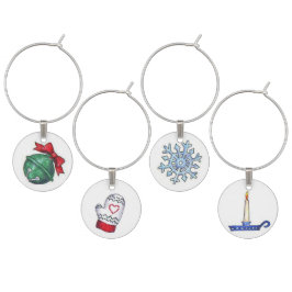 Winter Wine Charms Wijnglashanger
