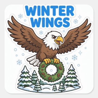 Winter Wings Sticker — Steenarend Dennenkrans Snee
