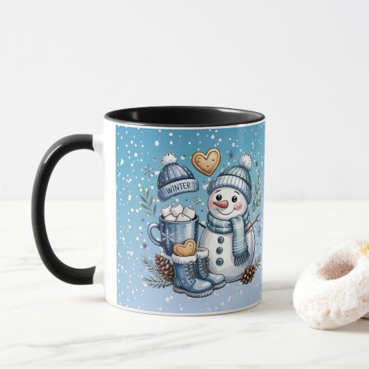 Winter Winterse Sneeuwman Mok (Met donut)