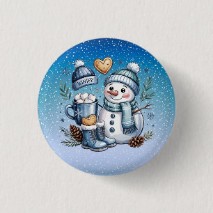 Winter Winterse Sneeuwman Ronde Button 3,2 Cm