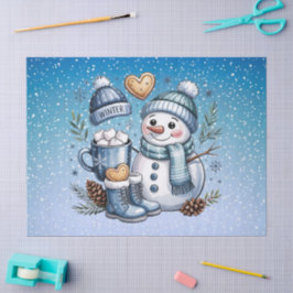 Winter Winterse Sneeuwman Tissuepapier