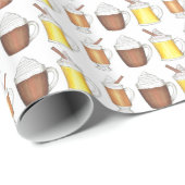 Winter Wishes Buttered Rum Caca Eggnog Drink Cadeaupapier (Rol Hoek)