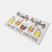 Winter Wishes Buttered Rum Caca Eggnog Drink Deurmat (Schuin)