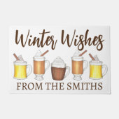 Winter Wishes Buttered Rum Caca Eggnog Drink Deurmat (Voorkant)