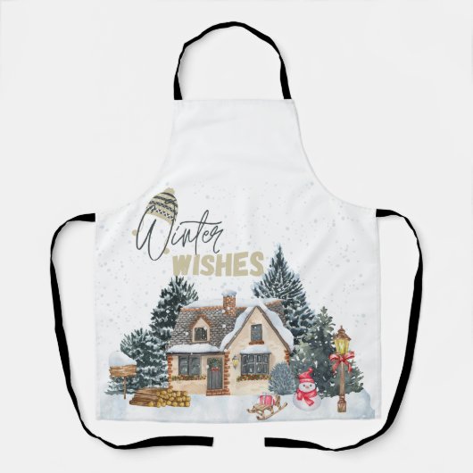 Winter Wishes Christmas Gift For Home Decor Apron Schort (Voorkant)
