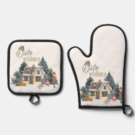 Winter Wishes Christmas Gift For Home Decor  Ovenwant & Pannenlap Set