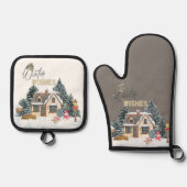 Winter Wishes Christmas Gift For Home Decor  Ovenwant & Pannenlap Set (Voorkant)