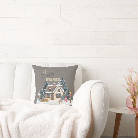 Winter Wishes Christmas Gift For Home Decor Pillow Kussen (Bank)