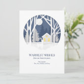 Winter Wishes Holiday Card Feestdagenkaart (Staand voorkant)
