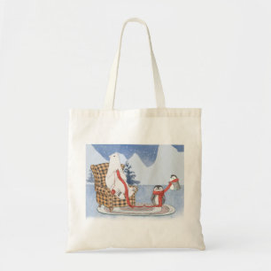 Winter Wishes Polar Beer Knits Scarf Penguin Tote Bag