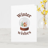Winter Wishes Snow Globe Kaart (Gele Bloem)