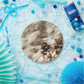Winter Wishes Warm Rustic Holiday Pinecones Papieren Bordje (Feest)