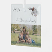 Winter Wit 2024 Fotovakantie Glas Ornament (Voorkant links)