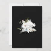 Winter Wit Bloemen Zwart Kerstkrans Bruiloft Kaart (Achterkant)