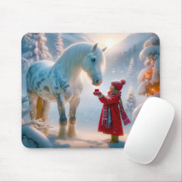 Winter Wit Dappled Paard Muismat
