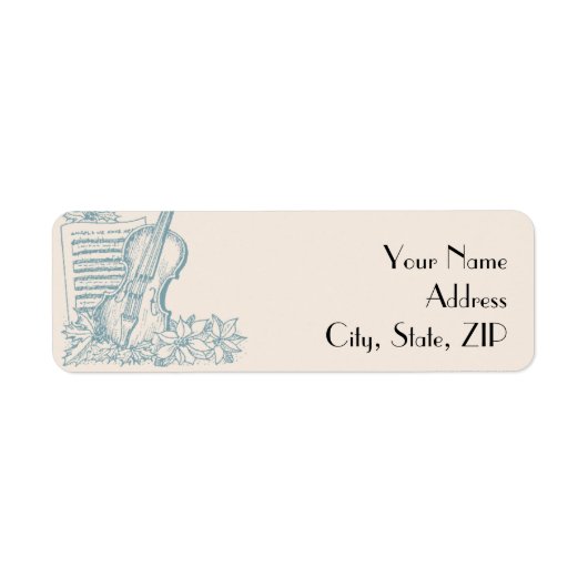 Winter wit en blauw retouradres etiket (Voorkant)