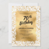 Winter Wit Goud 70ste Verjaardagsfeest Kaart (Voorkant)