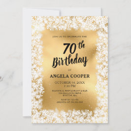 Winter Wit Goud 70ste Verjaardagsfeest Kaart